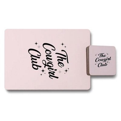 Benjamin Tate Design The Cowgirl Club Placemat And Coaster Set 12 Pieces With Wood Bottom And Exclusive Artwork from B&Q