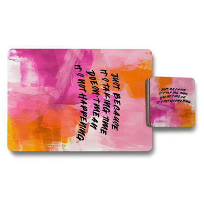 B&Q -  Artistic Placemats And Coasters Set With Premium Print Artwork Wood Bottom Limited Edition