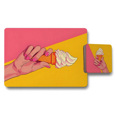 Benjamin Tate Design Placemat And Coaster Set Of Twelve With Wood Bottom And High End Designer Artwork Exclusive from B&Q