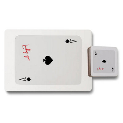 B&Q -  Designer Artwork Placemat Coaster Set Elite Wood Base
