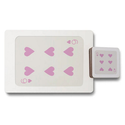 B&Q -  Designer Hearts Placemat And Coaster Set With Wood Bottom And Trend Designer Artwork Exclusive Edition