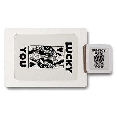 Benjamin Tate Design Lucky You Placemat And Coaster SetDesigner ArtworkWood BottomLimited Edition from B&Q