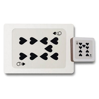 B&Q -  Limited Edition Designer Hearts Card Motif Placemats And Coasters Set With Wood Backing