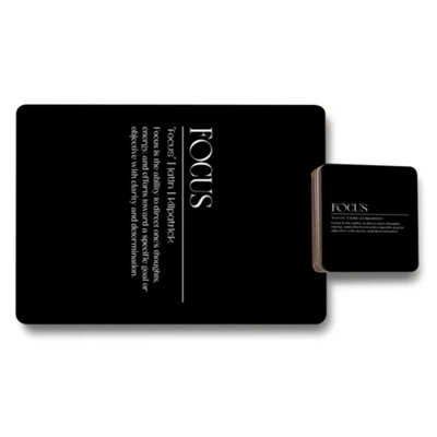 B&Q -  Focus Placemat And Coaster Set With Designer Artwork Wood Bottom Limited Edition Exclusive