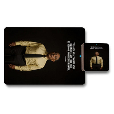 B&Q -  Placemats Co Placemat And Coaster Set Designer Artwork With Wood Bottom Exclusive Edition
