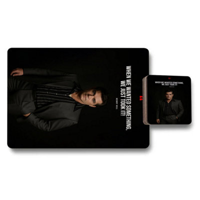 B&Q -  Designer Artwork Placemat Coaster Set Exclusive Wood Bottom