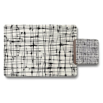 Benjamin Tate Design Designer Abstract Grid Placemats Coasters Set Of Twelve With Wood Backing Exclusive Artwork from B&Q