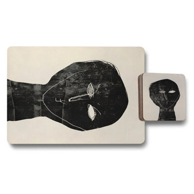 B&Q -  Placemat And Coaster Set Featuring Designer Artwork With Wooden Base Exclusively Limited Edition