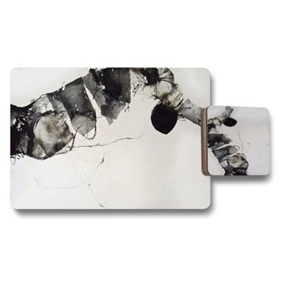 B&Q -  Designer Artwork Placemat And Coaster Set Of 12 With Wood Bottom Limited Edition Print Technology