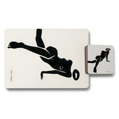 B&Q -  Designer Artwork Placemat And Coaster Set With Wood Bottom Limited Edition Set Of Twelve