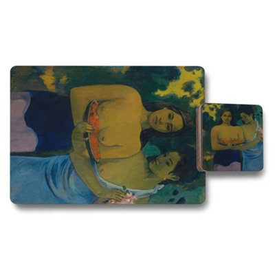 B&Q -  Placemat Coaster Set Featuring Giclée Art Print On Wood Base Limited Edition Artwork Collection