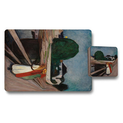 B&Q -  Fine Art Placemat And Coaster Set With Wood Bottom And Premium Print Artwork Limited Edition