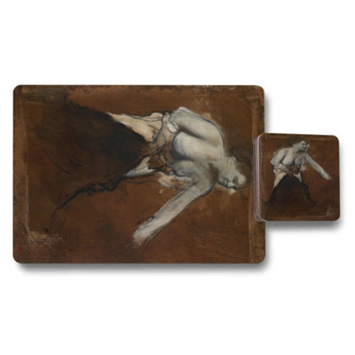 B&Q -  Artisan Placemat Coaster Set Wood Base High End Print Collection Limited Edition