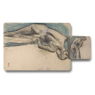 B&Q -  Designer Artwork Wood Placemat And Coaster Set With Wood Bottom Exclusive Collection Limited Edition