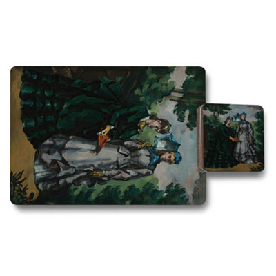 B&Q -  Placemat And Coaster SetDesigner Artwork Print With Wood BottomLimited Edition Collection