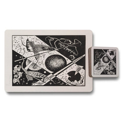 B&Q -  Designer Artwork Collection Placemat And Coaster Set12 PieceWood BottomHigh End Print TechnologyLimited Edition