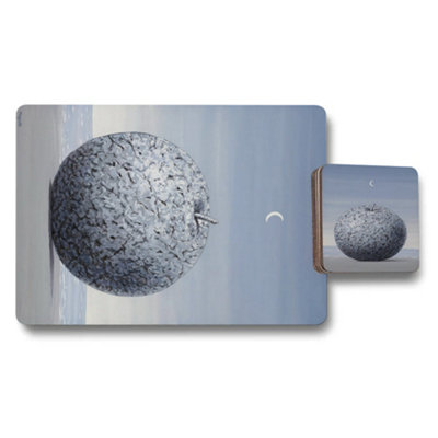 B&Q -  Designer Artwork Placemat And Coaster Set With Wood Backing Exclusive Collection Edition