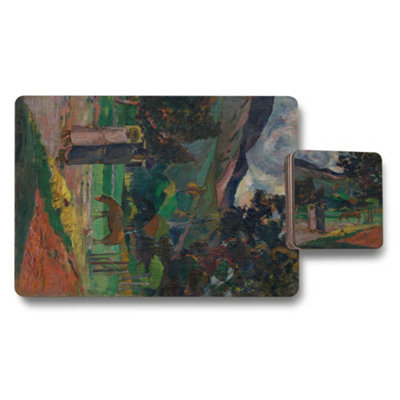 B&Q -  Placemat And Coaster Set Of 12 With Wooden Bottom Designer Artwork Limited Edition