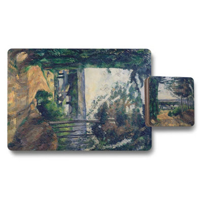 B&Q -  Placemat Coaster Set With Wood Base Artwork Exclusive
