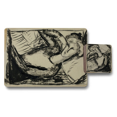 B&Q -  Artisan Placemats And Coasters Set With Wood Bottom And Designer Artwork Print Limited Edition