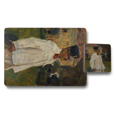 B&Q -  Placemat And Coaster Set With Wood Bottom In Trend Designer Artwork Limited Edition