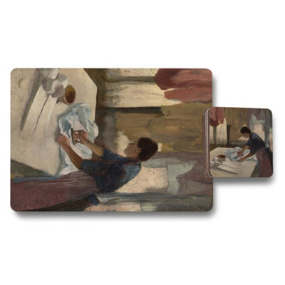 B&Q -  Placemat And Coaster Set Featuring Designer Artwork On Wood Base Exclusive Limited Edition