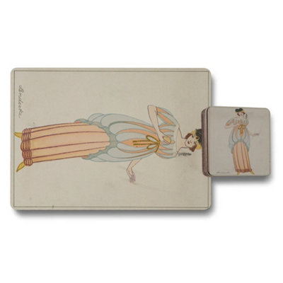 B&Q -  Designer Artwork Placemat Coaster Set12 PieceWood BottomHigh End Print TechnologyLimited Edition