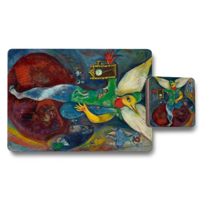 Benjamin Tate Design Limited Edition Giclee Placemat And Coaster Set With Wood Base And High Definition Artwork from B&Q