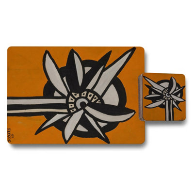 Benjamin Tate Design Artwork Placemat And Coaster Set With Wood Bottom Edition from B&Q
