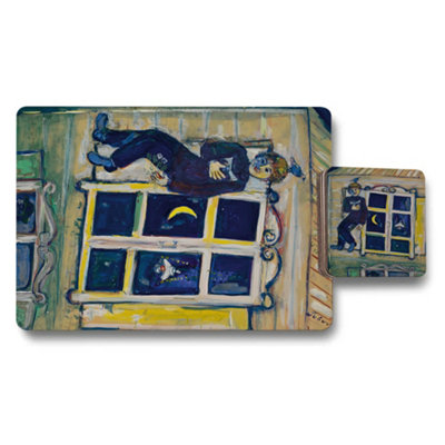 Benjamin Tate Design Artisan Gallery Collection Placemats And Coasters Set In Wood Backed Designer Artwork Limited Edition from B&Q