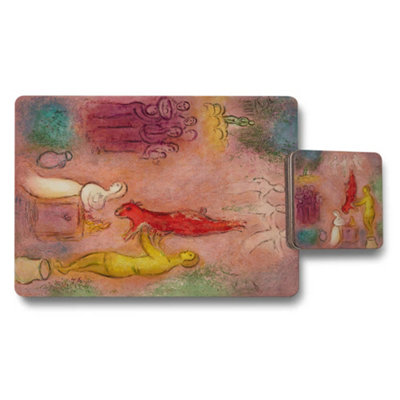 B&Q -  Artisanal Placemat And Coaster Set Giclee Print On Wood Exclusive Limited Edition Collection