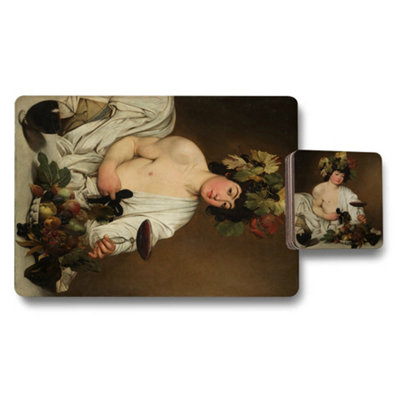 B&Q -  Placemat And Coaster Set With Designer Artwork And Wood Bottom Limited Edition Fine Art Print