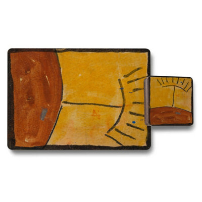 Benjamin Tate Design Artisan Placemat And Coaster Set With Wood Bottom Art Print from B&Q