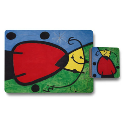 B&Q -  Placemat And Coaster Set With Wood Bottom And Designer Artwork Limited Edition Exclusive