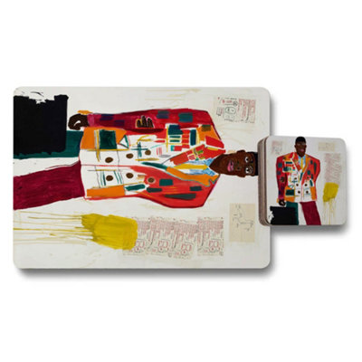 B&Q -  Placemat Coaster Set Featuring Designer Artwork Wood Bottom High End Print Technology Exclusive Limited Edition