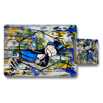 B&Q -  Designer Artwork Placemat And Coaster Set Wood Base Limited Edition Collectible Collection