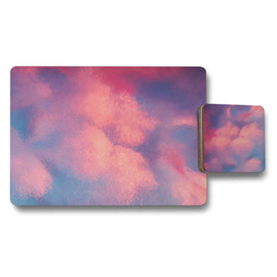 B&Q -  Designer Artwork Placemats Coasters Wood Base Exclusive