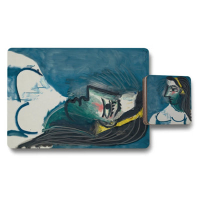 B&Q -  Artisan Studio Placemat And Coaster Set In Fine Art Print On Wood Base Limited Edition