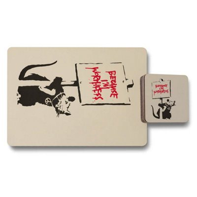 Benjamin Tate Design Placemat And Coaster Set Of Twelve With Designer Artwork On Wood Base Limited Edition from B&Q