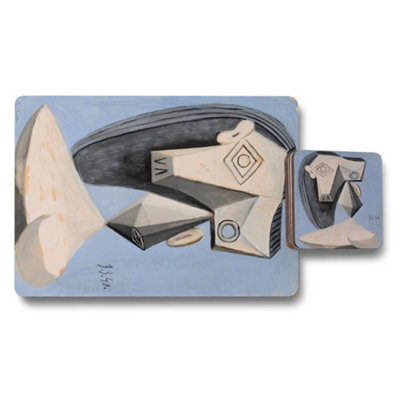 B&Q -  Artistic Studio Placemat Coaster Set With Wood Bottom Designer Artwork Collection Limited Edition