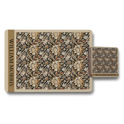 B&Q -  William Morris Floral Tapestry Placemat And Coaster Set In Heritage Collection Of Craftsmanship