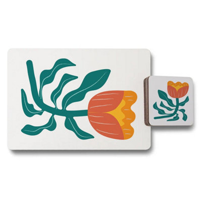 B&Q -  Artisan Print Collection Placemat And Coaster Set With Wood Backing Limited Edition