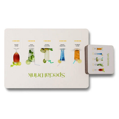Benjamin Tate Design Designer Wood Special Drink Placemat Coaster Set Exclusive from B&Q