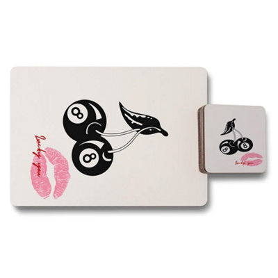 B&Q -  Lux Print Collection Wood Bottom Placemat And Coaster Set With Exclusive Artwork Limited Edition