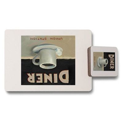 B&Q -  Designer Artwork Placemat And Coaster Set Of Twelve With Wood Bottom Limited Edition