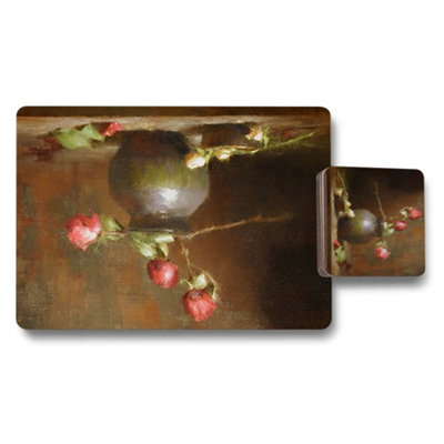 B&Q -  Placemat And Coaster Set Set Of Twelve Designer Artwork With Wood Base High End Print Technology Exclusive Design