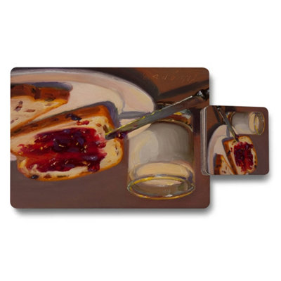 Benjamin Tate Design Designer Artwork Placemat And Coaster Set With Wood Backing And Giclee Print Collection from B&Q