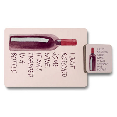 B&Q -  Artisan Designer Placemats And Coasters Set With Wood Bottom Limited Edition Artwork
