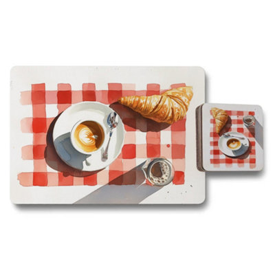 Benjamin Tate Design Artisan Placemats And Coasters Set With Wood Backing And High End Print Artwork Twelve Piece Exclusive Collection from B&Q