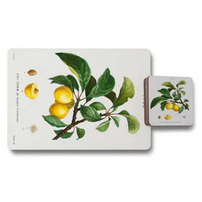 B&Q -  Designer Artwork Placemat And Coaster Set With Wood Base Limited Edition Collectible